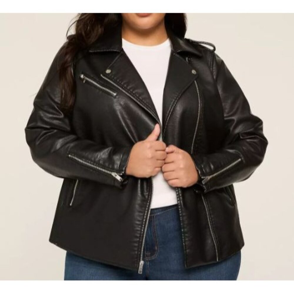 Lane Bryant Women's Faux Leather Moto Jacket Plus Size‎ 18/20